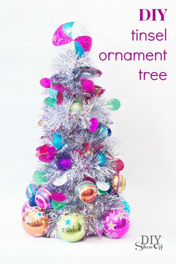 DIY Shiny Brite Inspired Ornament Tree