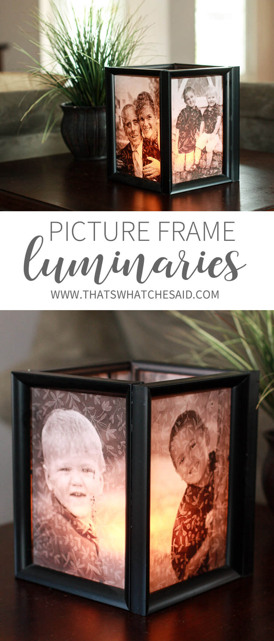 Backlit Picture Frame Cube Candleholder