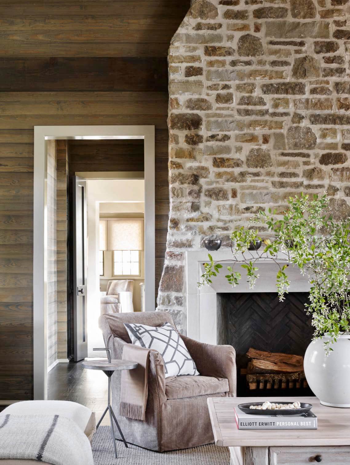 Interior Stone Wall Kitchen