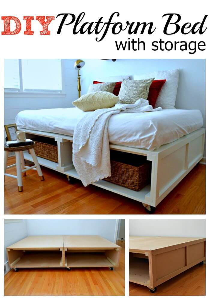 Platform Bed With Wide Storage