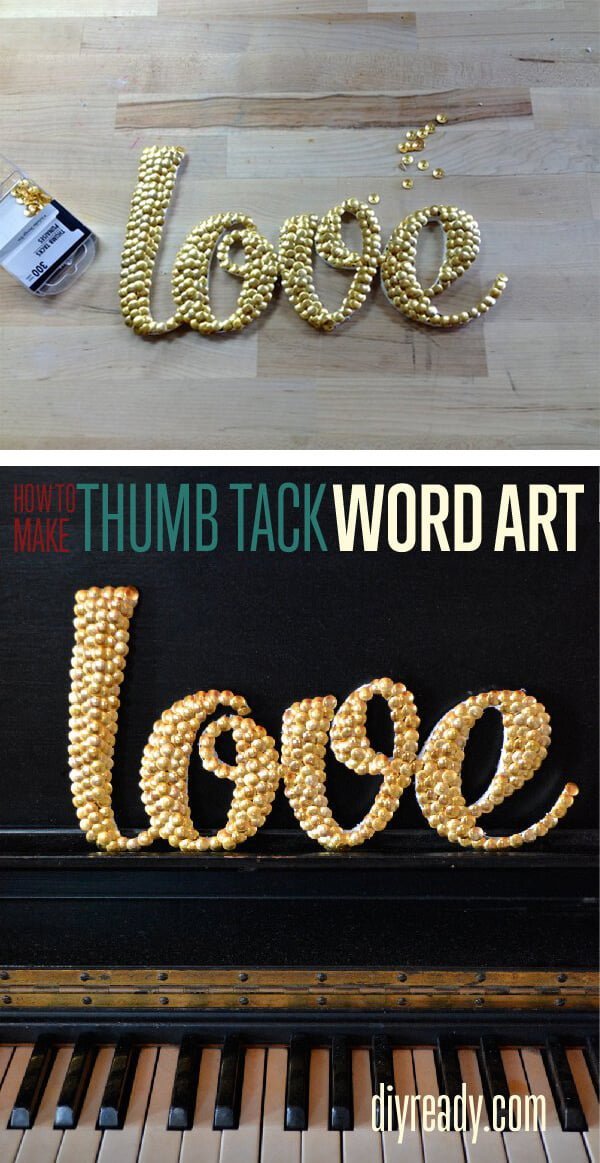 Make Easy Word Art with Thumb Tacks