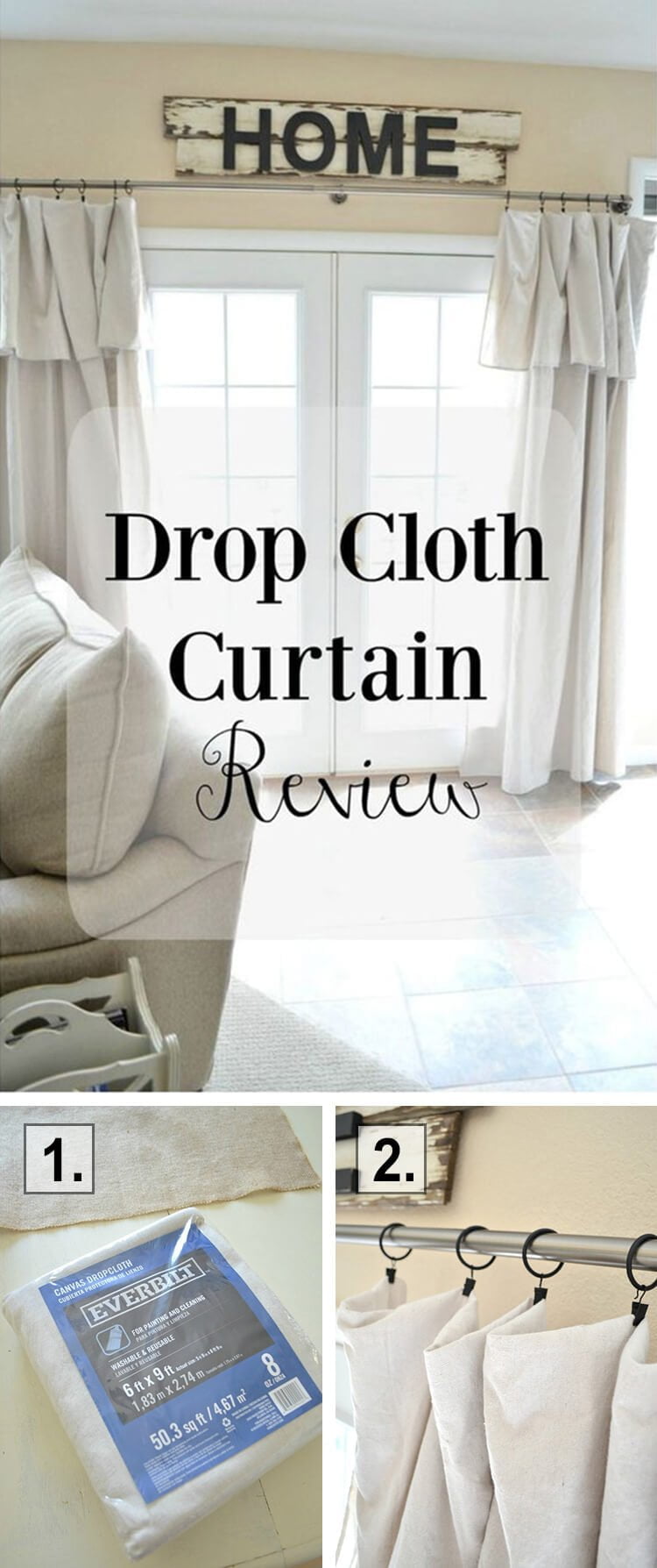 Custom Drapes from Drop Cloths