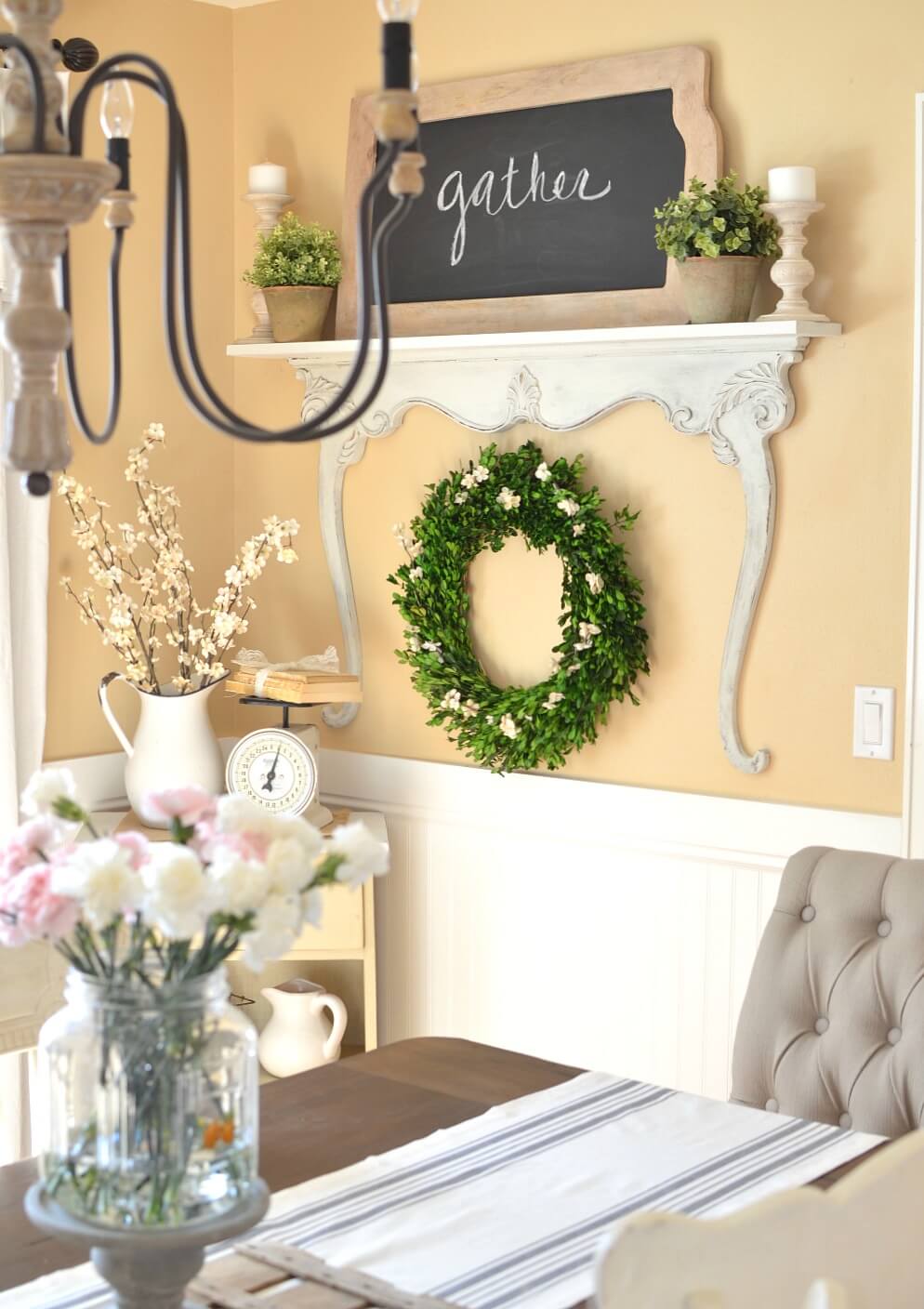 Greenery Wreath with White Flowers