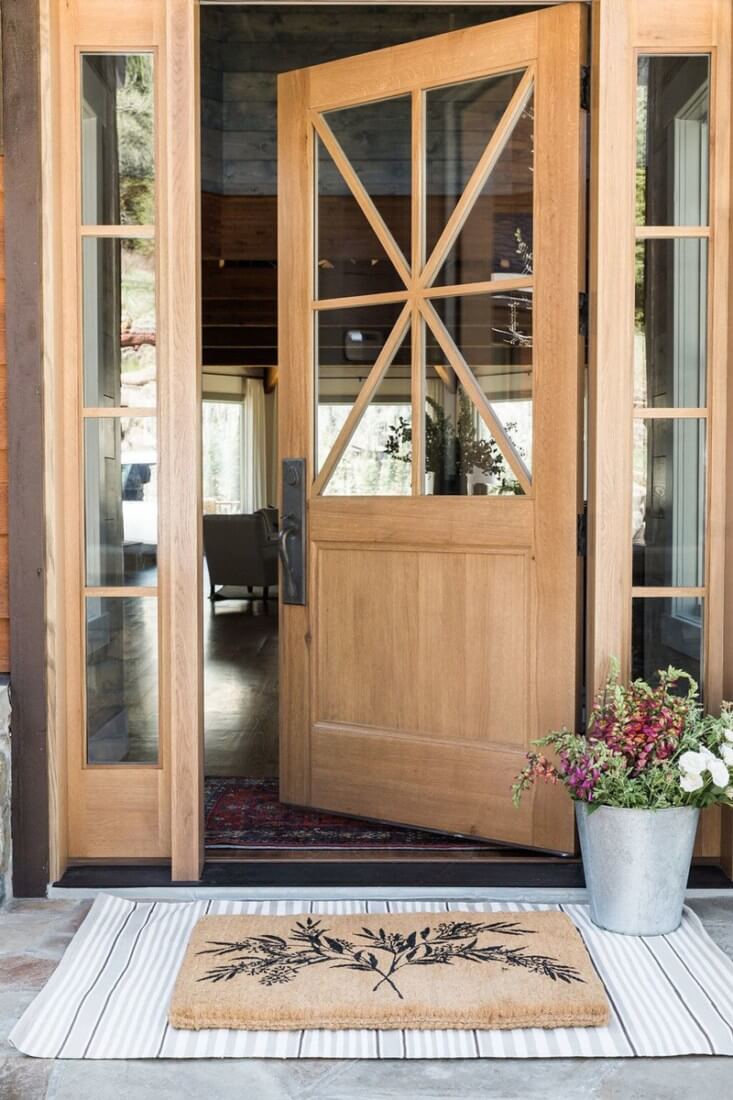 Light Wood And Glass Combo Front Door