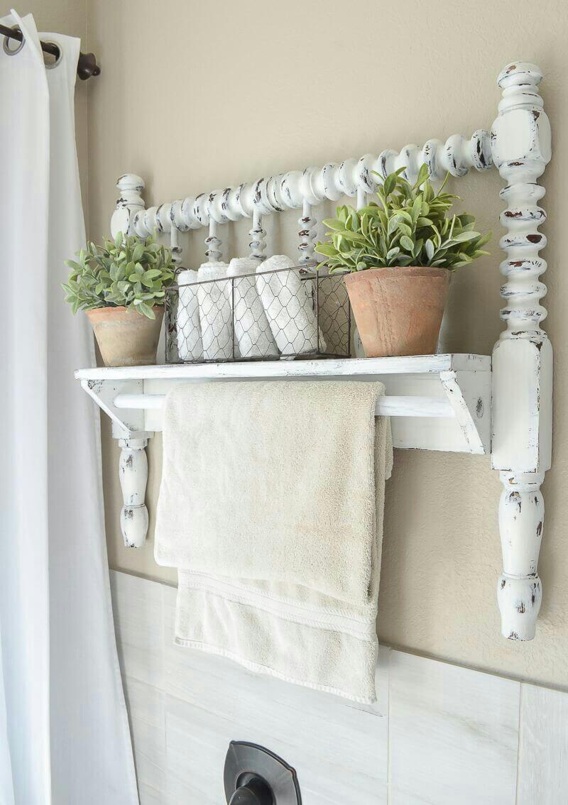 Antique Wall Shelf and Towel Rack