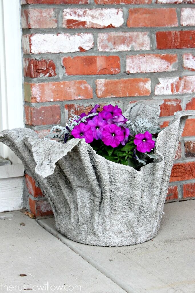 Unique Backyard Concrete Flower Pot