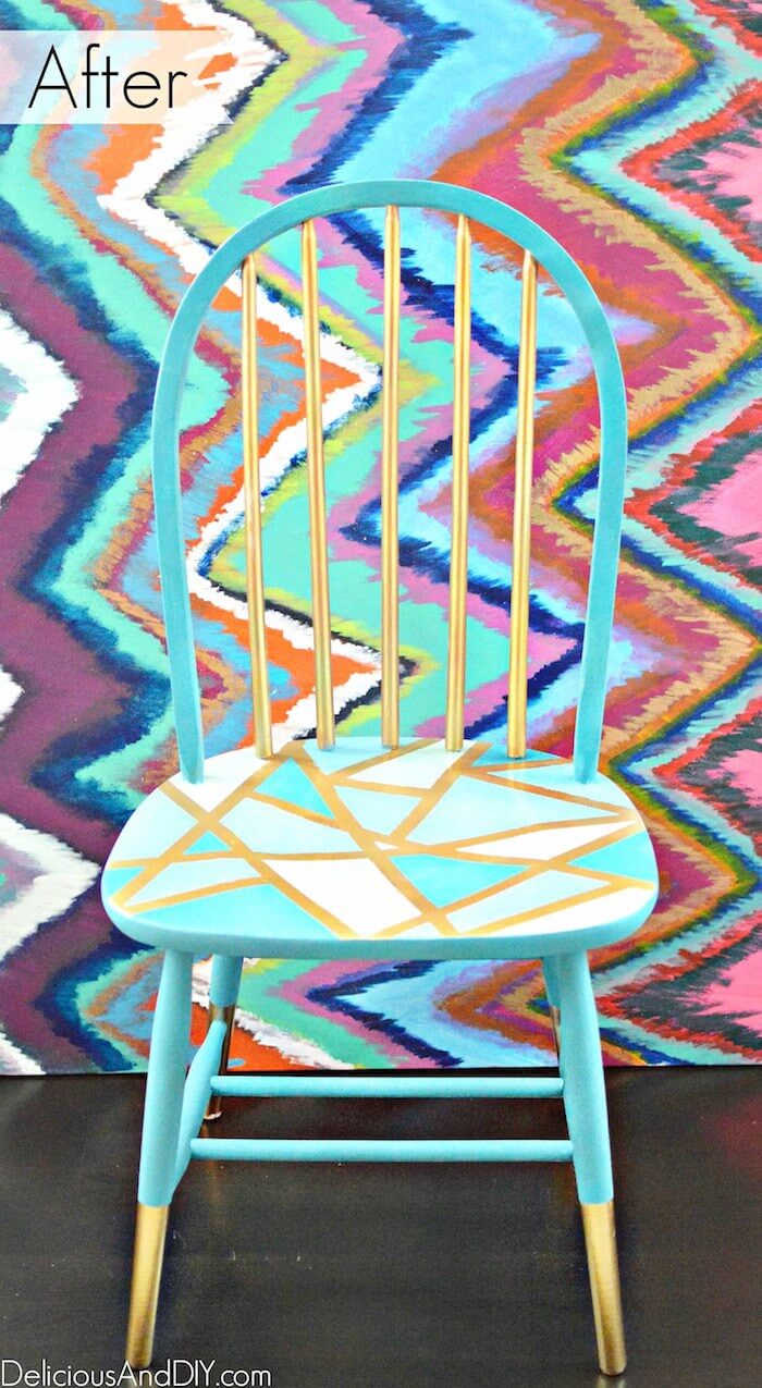 Gorgeous Metallic Mod Chair Paint Scheme