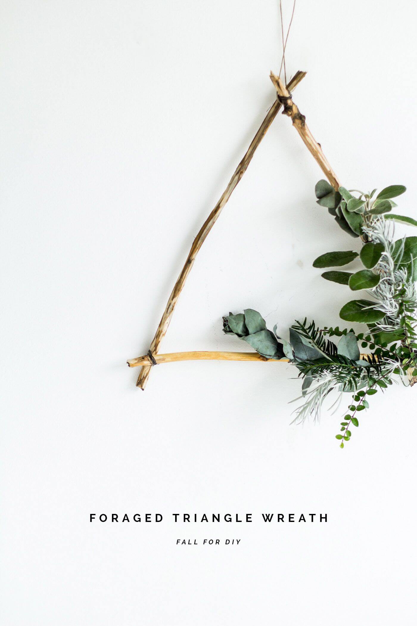 Twig and Greenery Triangle Wall Decor