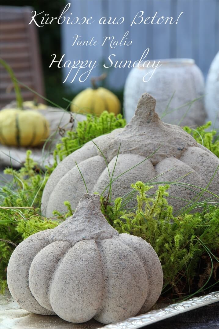 Festive Pumpkin Concrete Garden Globe