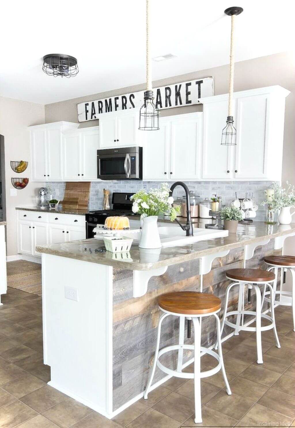 Grayscale Cabinets with Black Accents