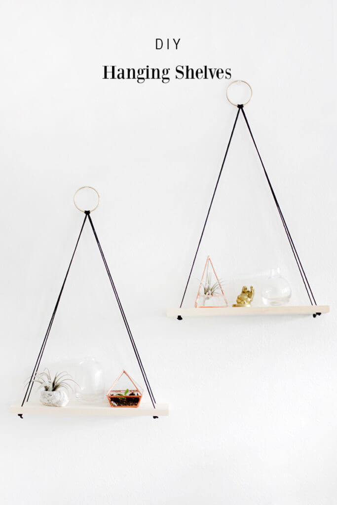 Simple Hanging Shelves with Triangle Shapes