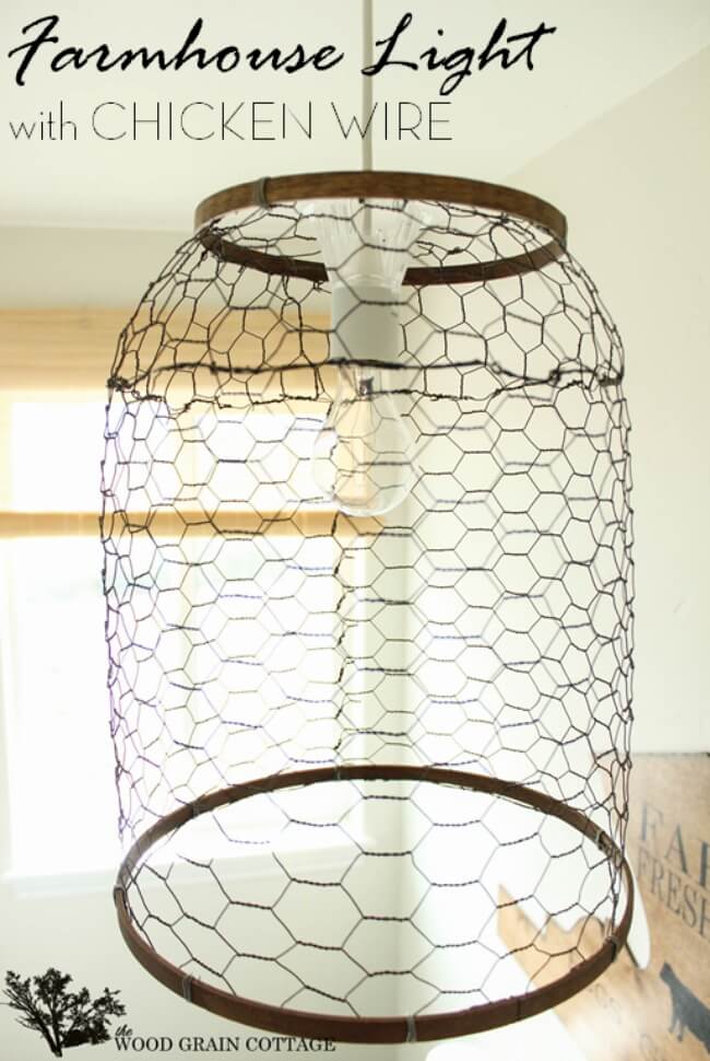 Pendant Light With Chicken Wire