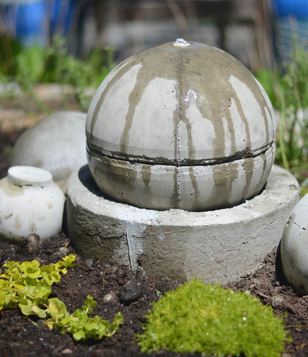 DIY Concrete Garden Holder and Globe