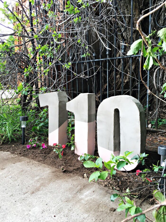 DIY Concrete Garden House Numbers