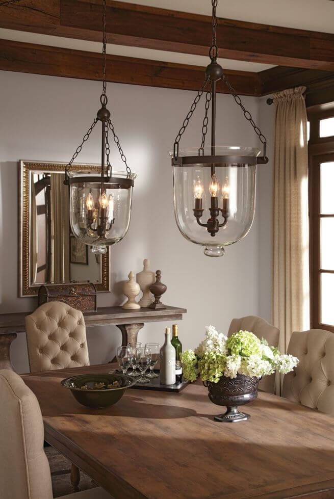 Mini Chandeliers With Bell Jar Cover