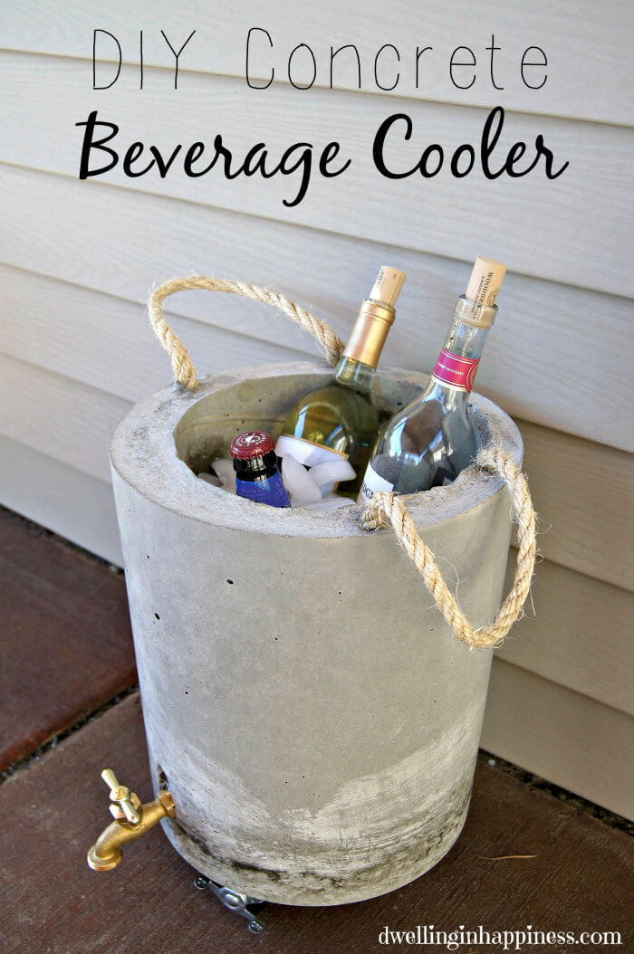 DIY Backyard Concrete Drink Cooler Project