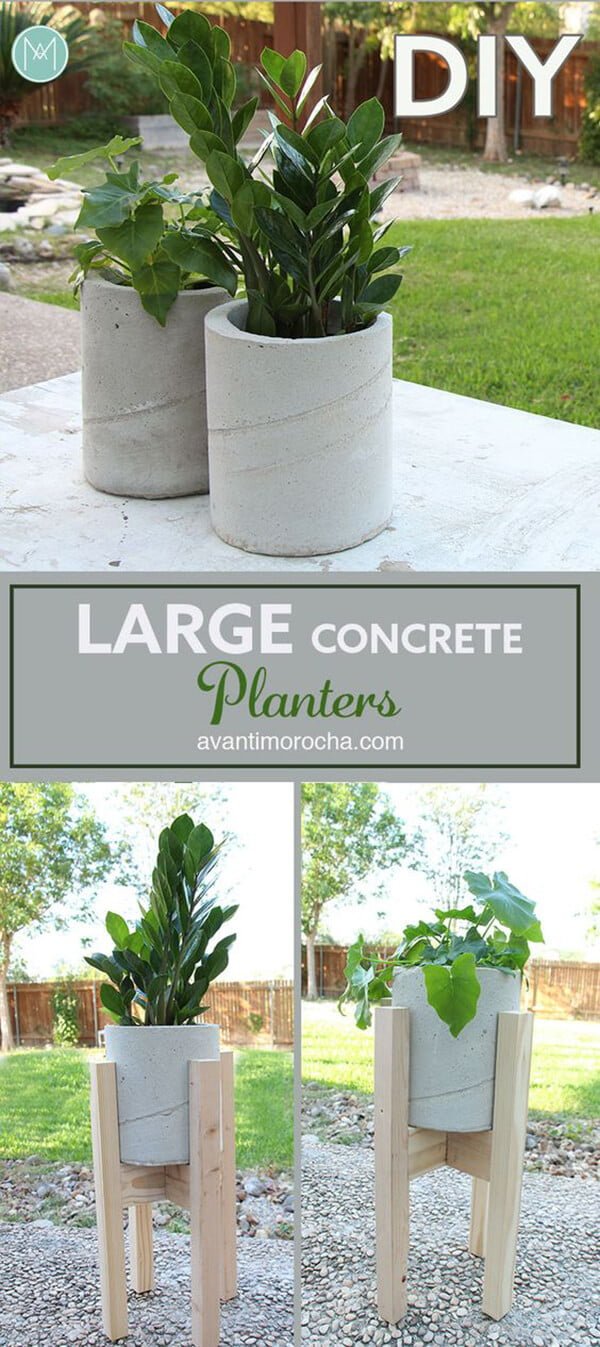 DIY Large Backyard Planters with Concrete
