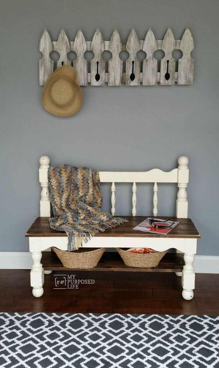 Farmhouse Style Foyer Bench