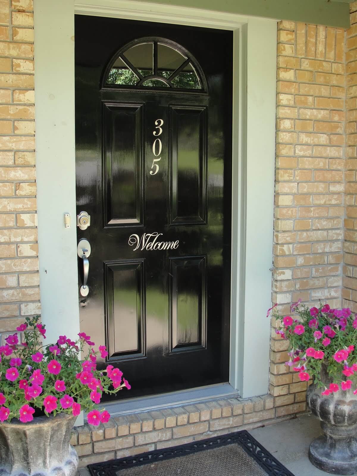 Newly Painted Black Front Door