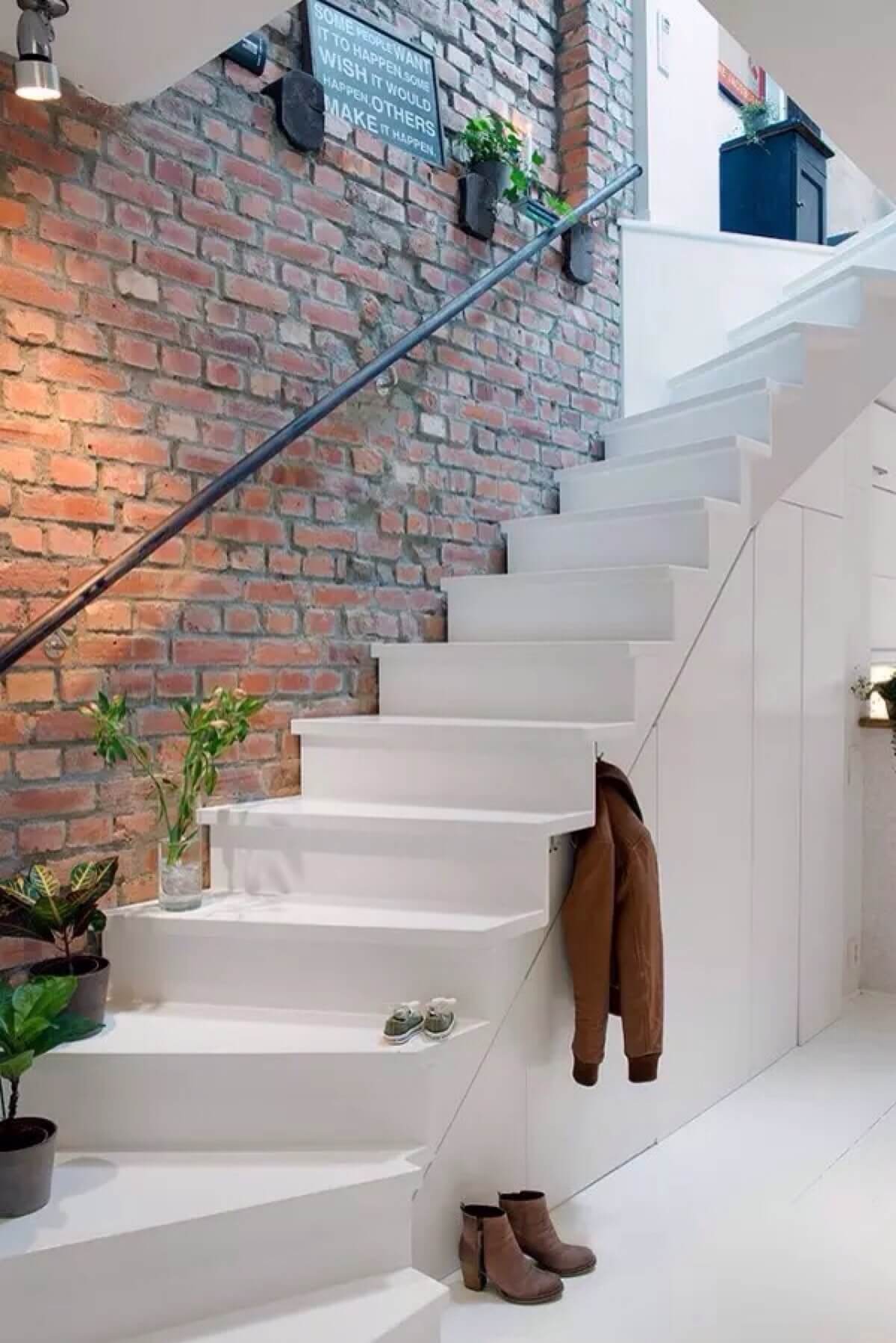 Exposed Brick and a Winding Staircase