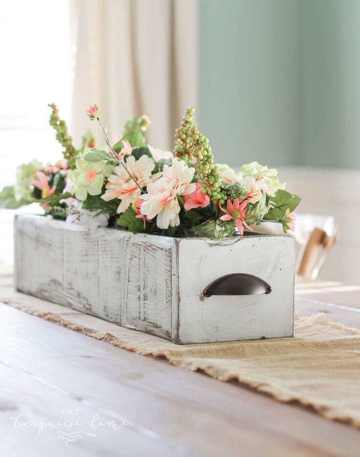 Spring Centerpiece Ideas with Drawers