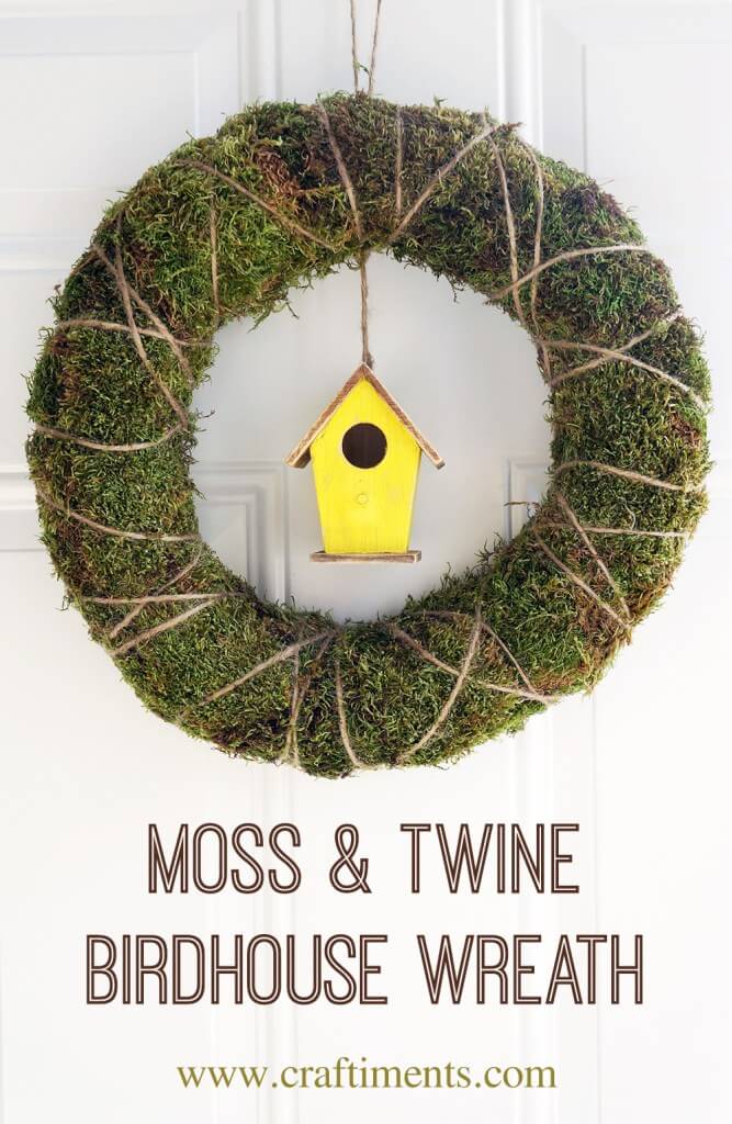 Adorable Birdhouse Wreath with Moss