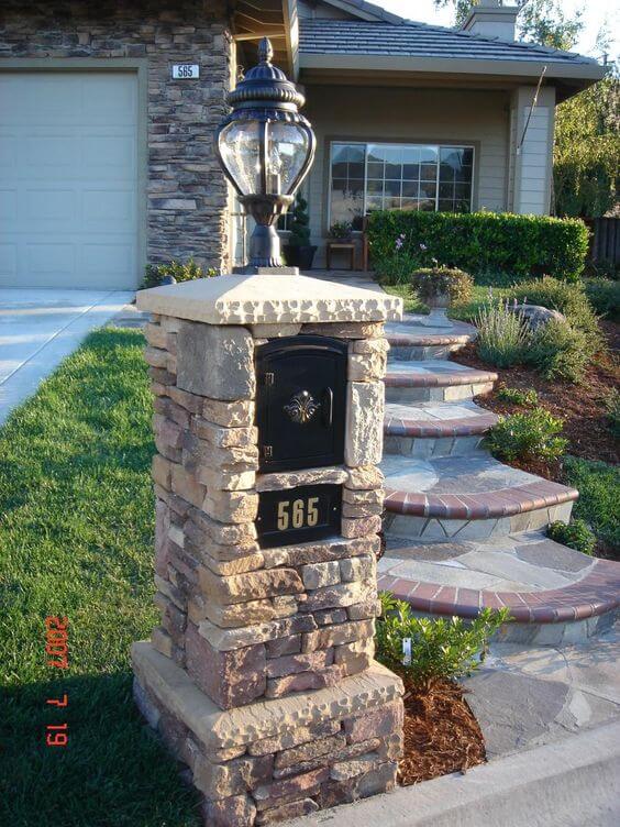 Majestic Stone with a Street Lamp