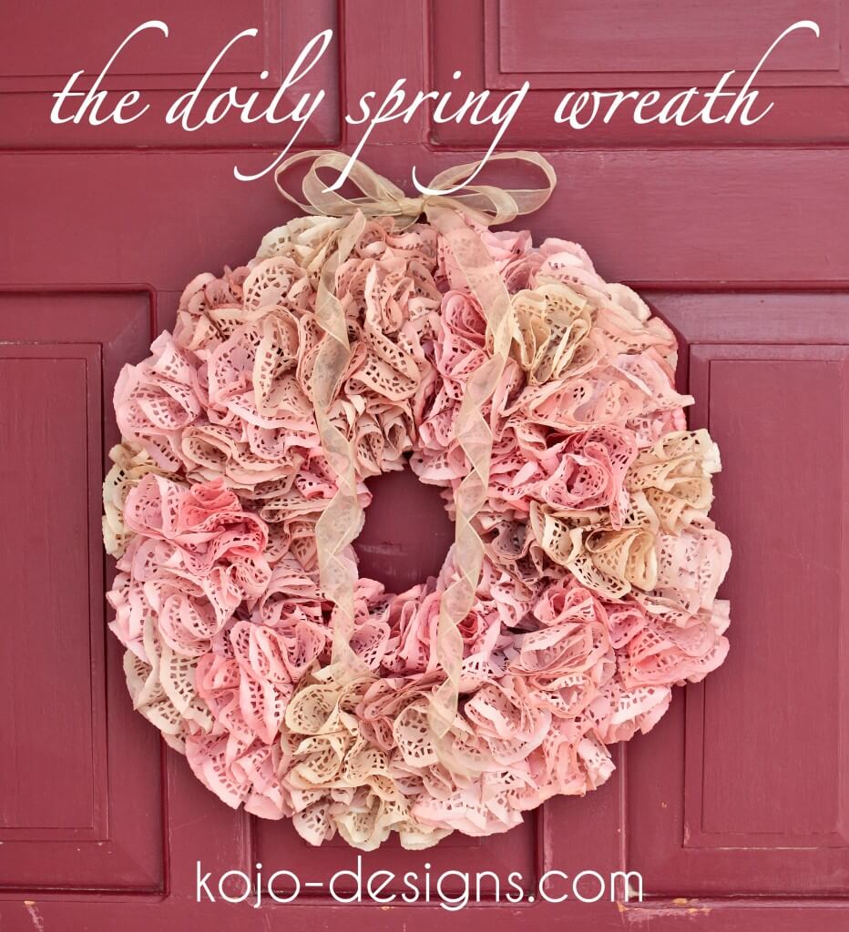 DIY Spring Wreaths with Blooming Doilies