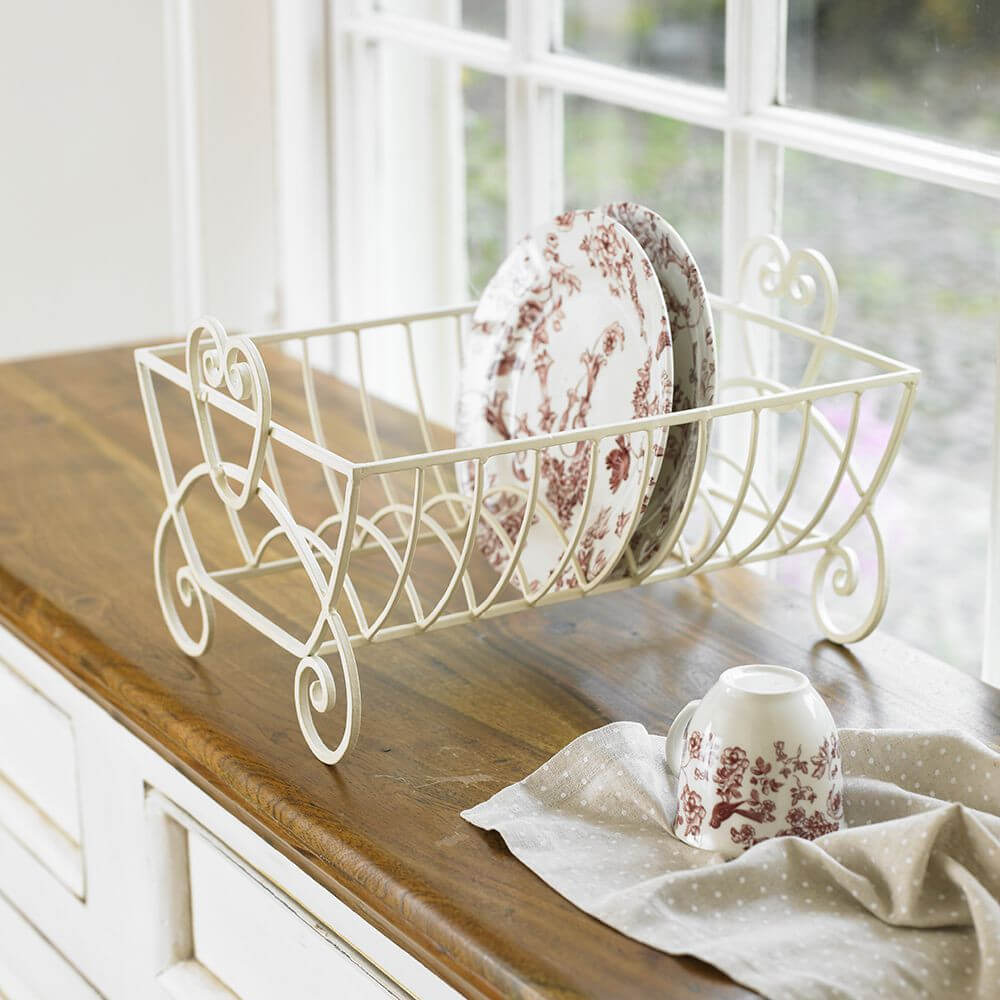 Decorative Wire Drying Rack and Floral China