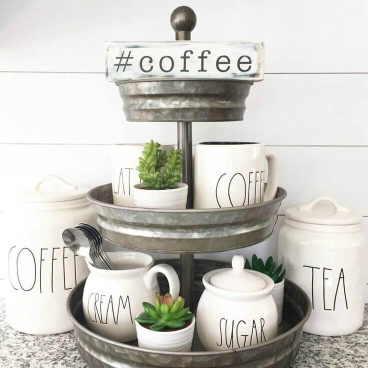 Galvanized 3-layer Coffee Station