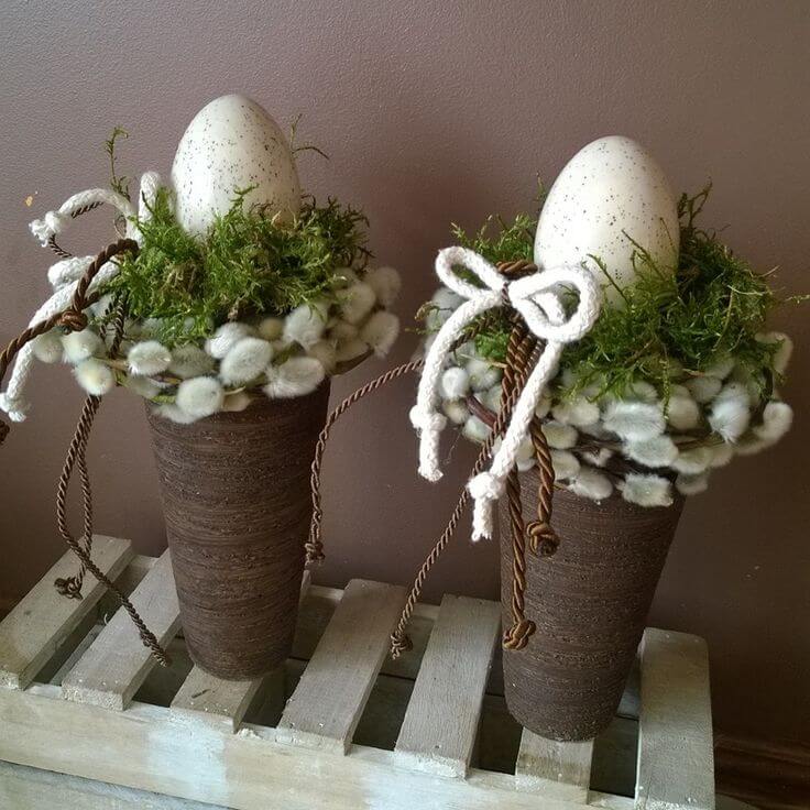 Classy Easter Egg Nest in a Vase