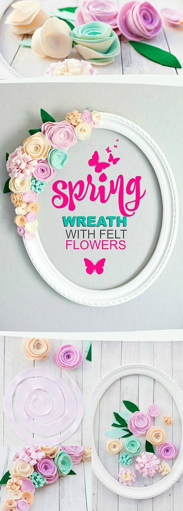 Oval Wreath with Easy Felt Flowers