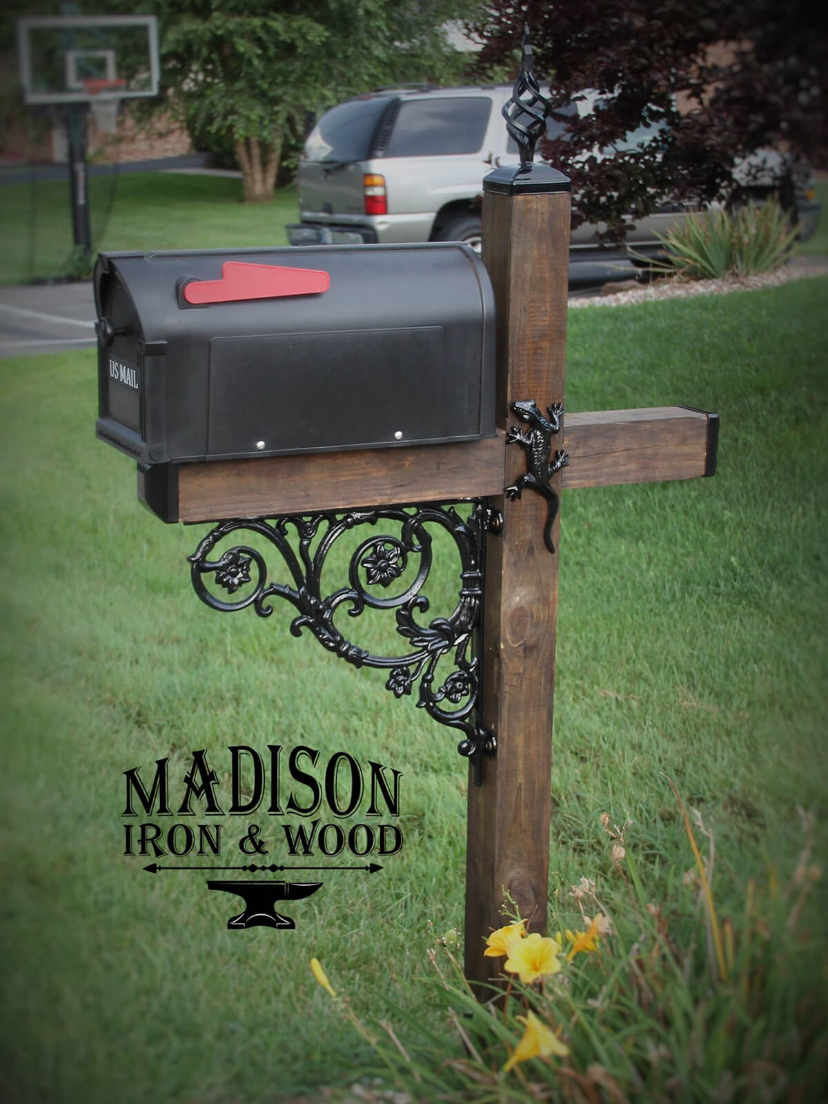 Mailbox with Unique Ironwork Accents