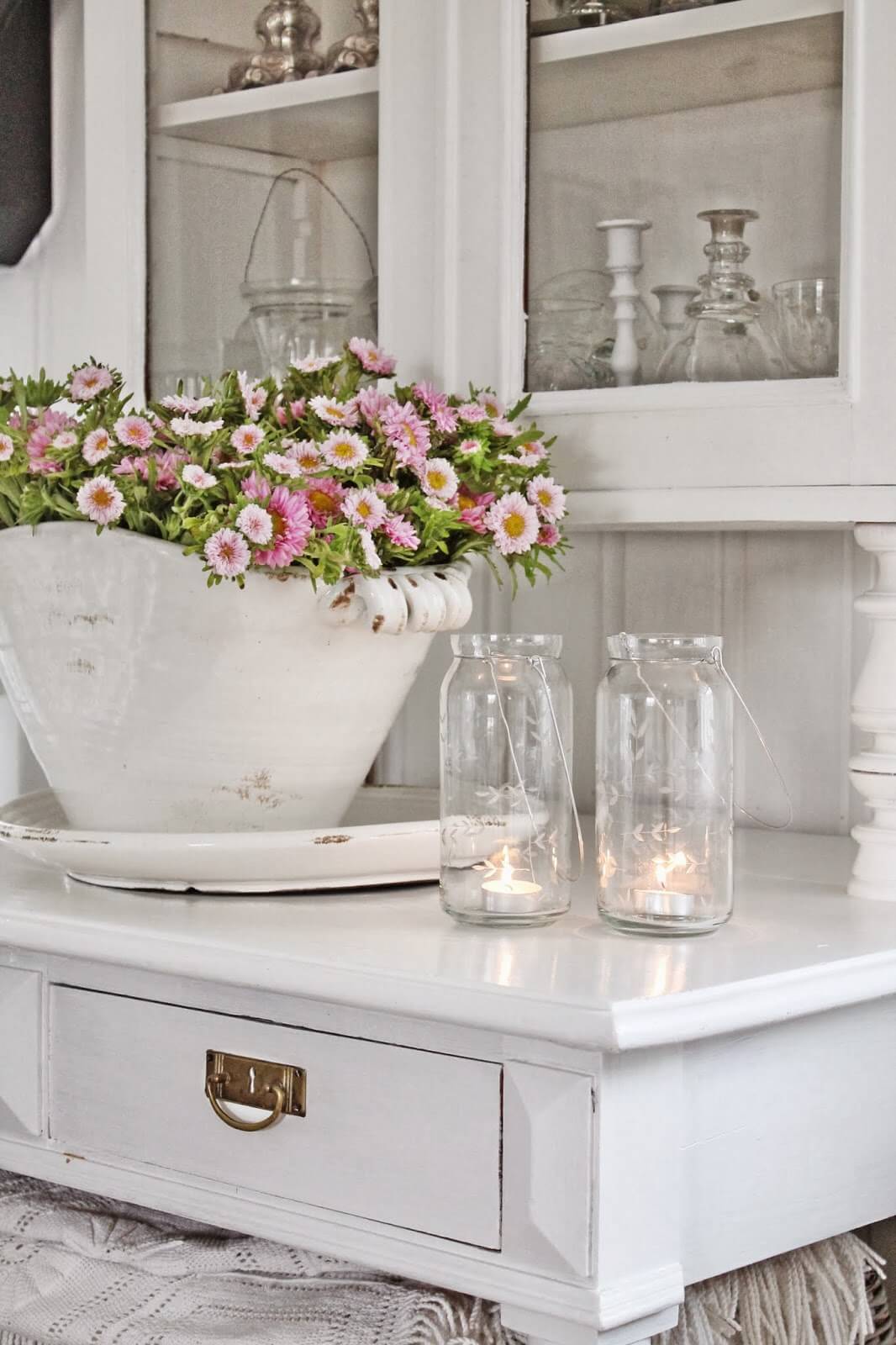 White Cabinetry With Metal Accents