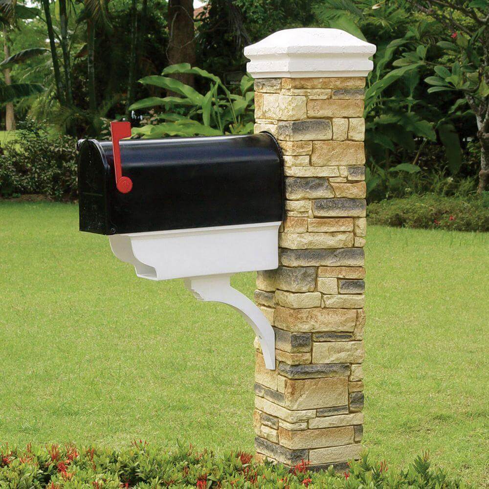 Stone Pillar with Newspaper Box