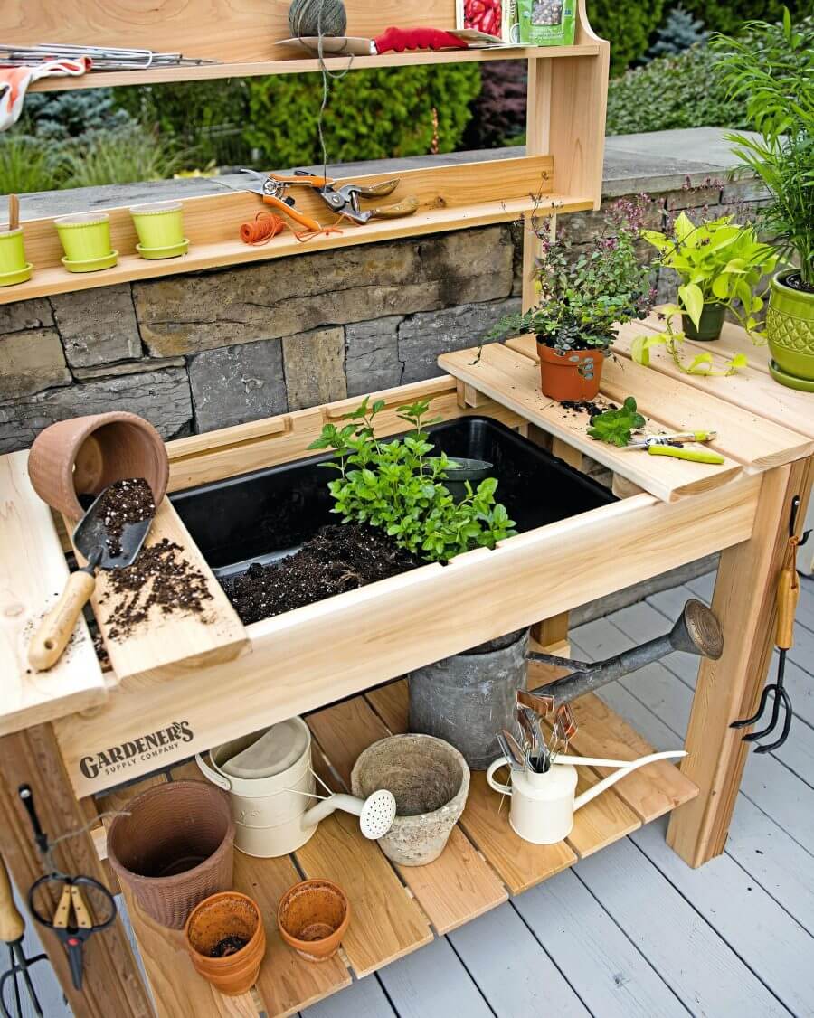 potting soil table