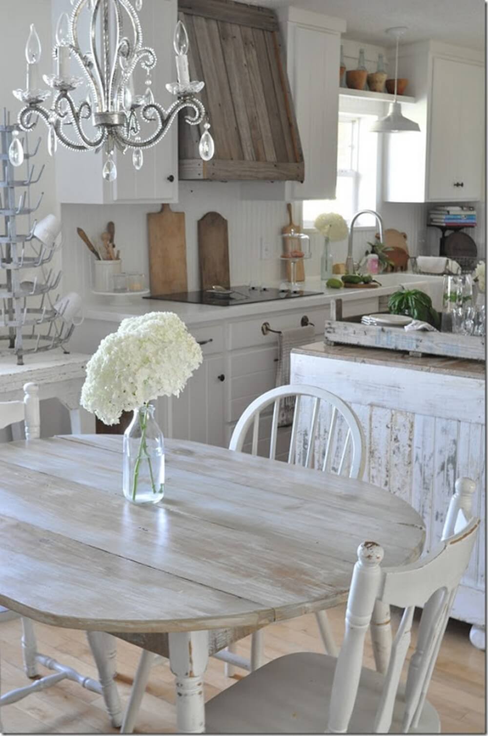 Whitewashed Wooden Table and Chairs