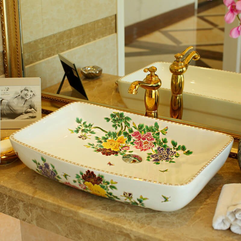 Floral Basin with a Vintage Feel