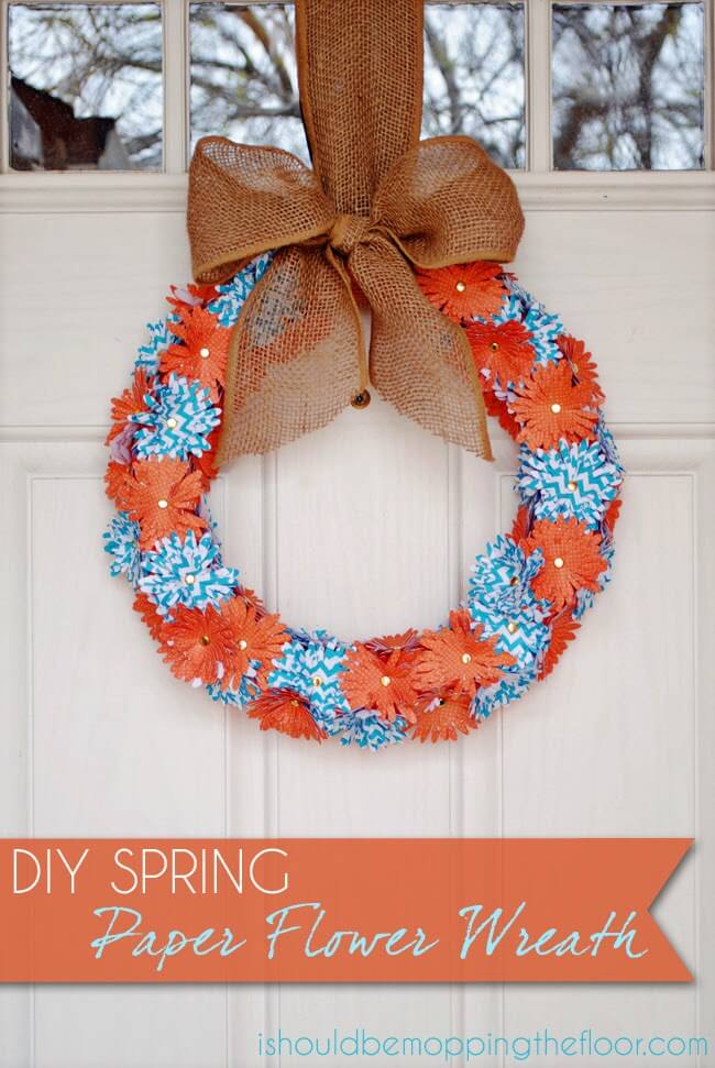 Bright Cutout Paper Flower Flower Wreath