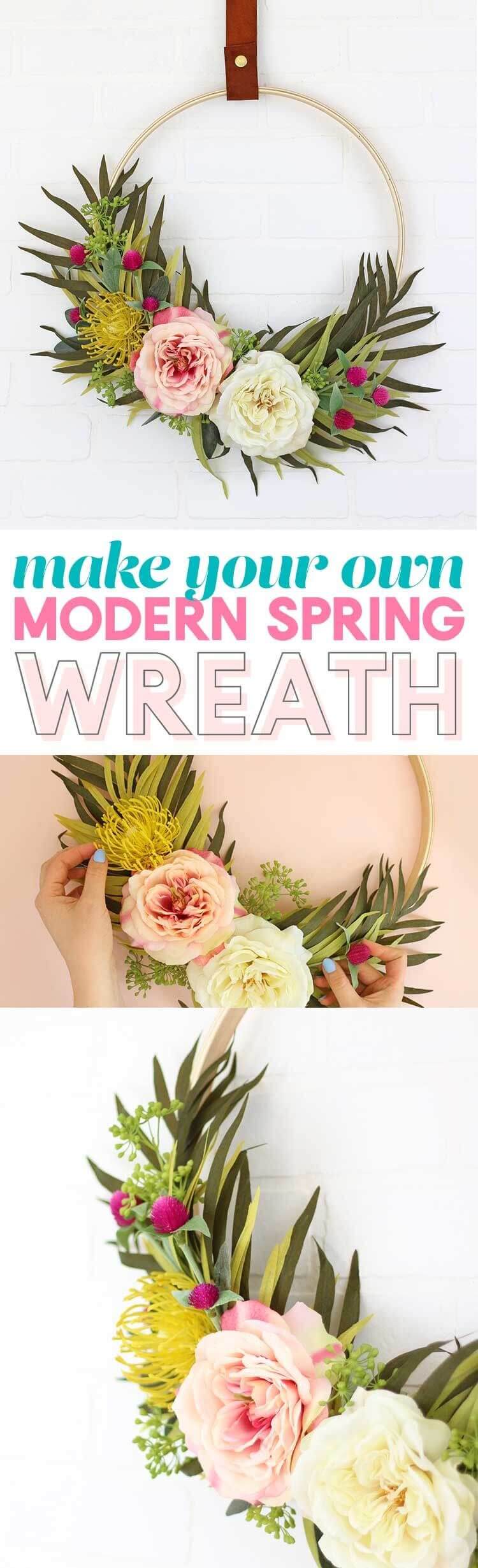 Unique Floral Combinations on a Hoop Wreath