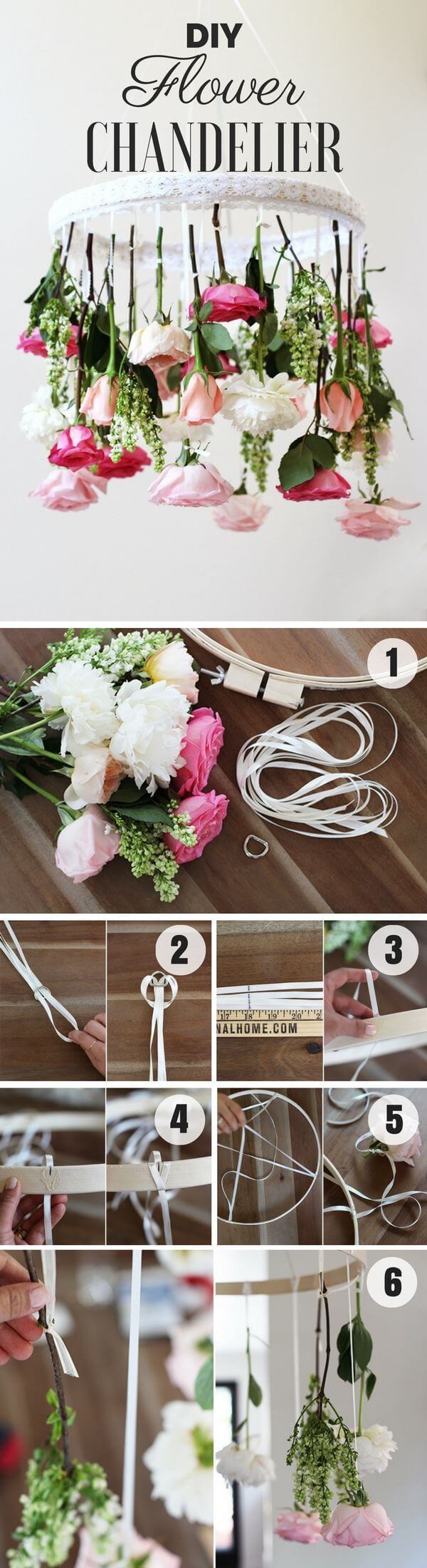 DIY Fresh Flower Chandelier