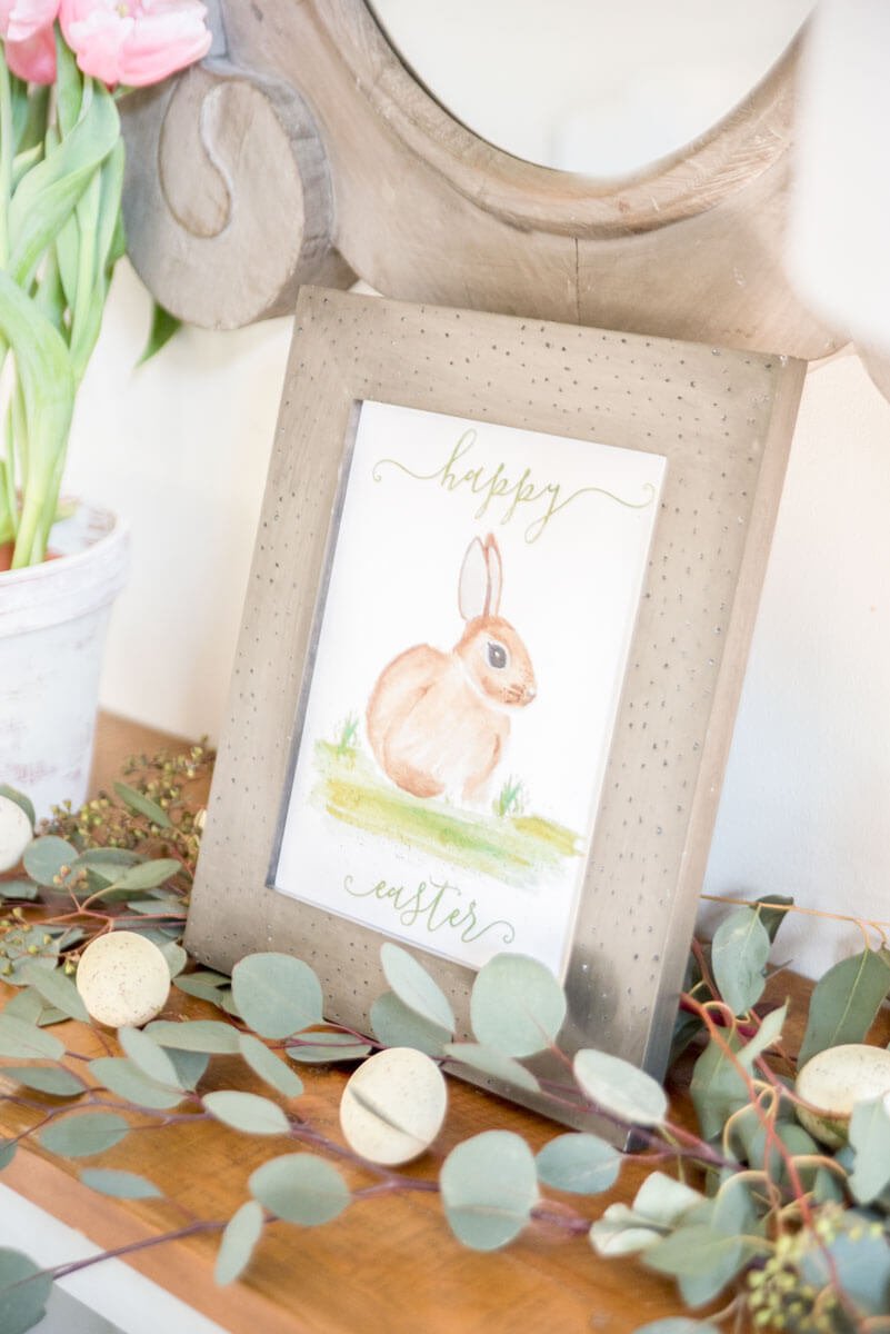 Framed Easter Printable and Greenery