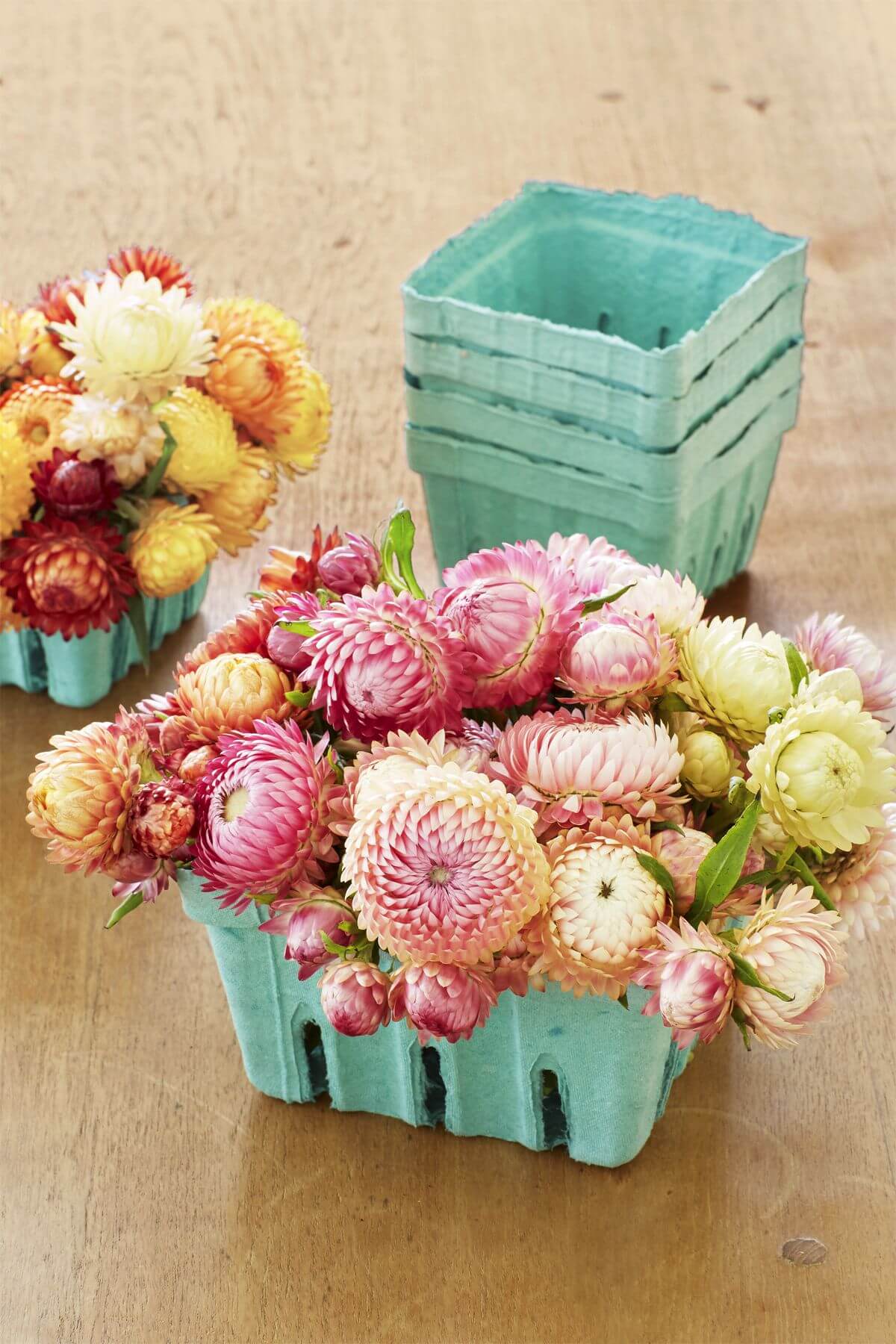 Unique Flowers in a Berry Box