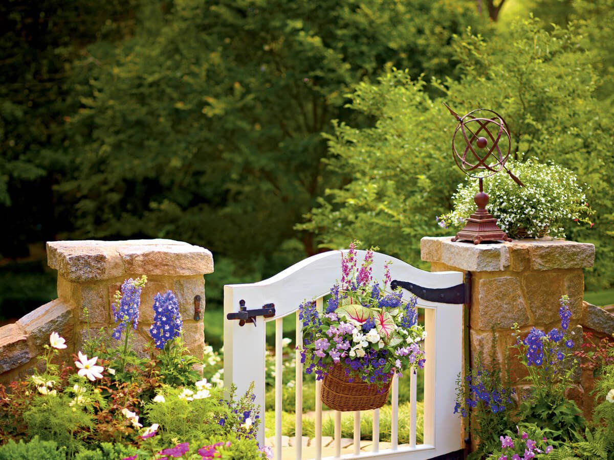 Hanging Baskets on the Gate