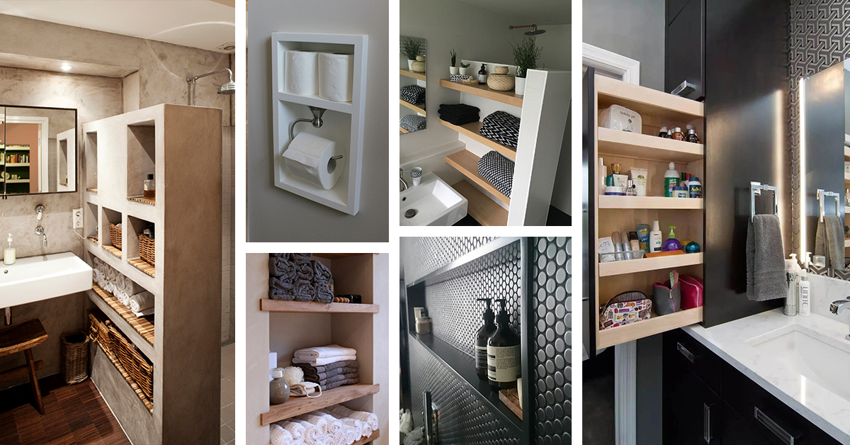 Bathroom Shelf And Storage Ideas, Shower Stall Built In Shelves For Kitchen