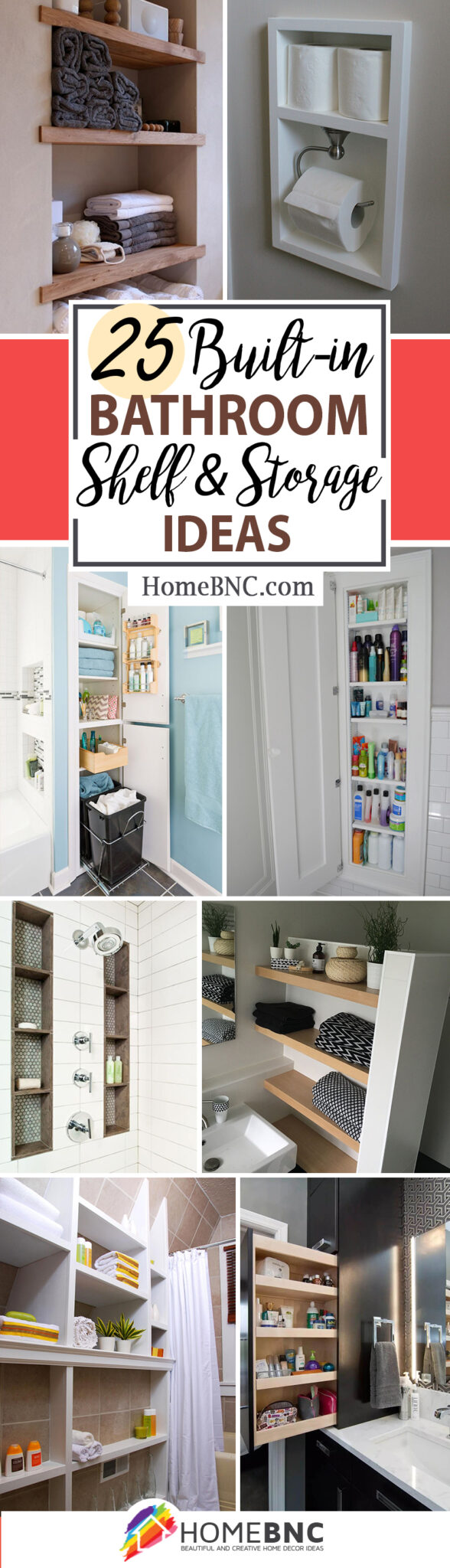 25 Best Built-in Bathroom Shelf and Storage Ideas for 2023