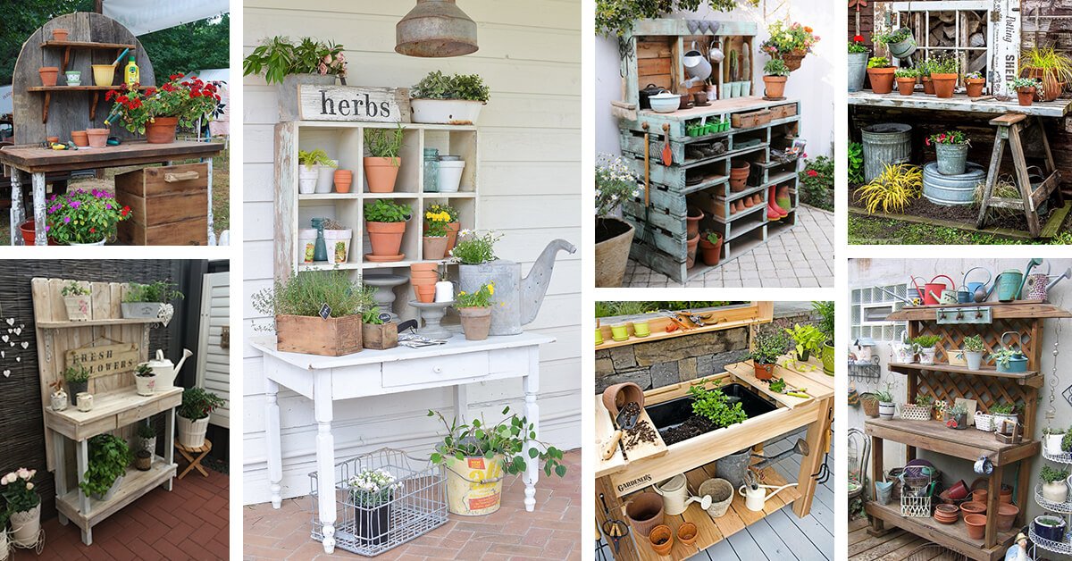 27 Best Potting Bench Ideas And Designs, Diy Outdoor Garden Work Table
