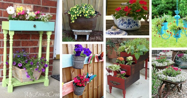 Featured image for 33 Gorgeous Repurposed Garden Container Ideas You Can Create on a Budget
