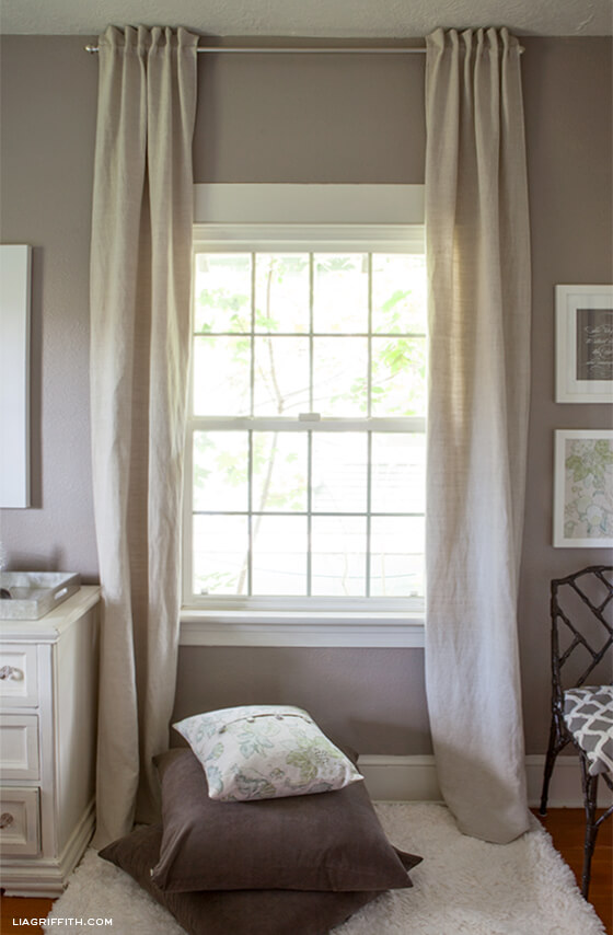 Easy and Pretty Back Tab Curtains