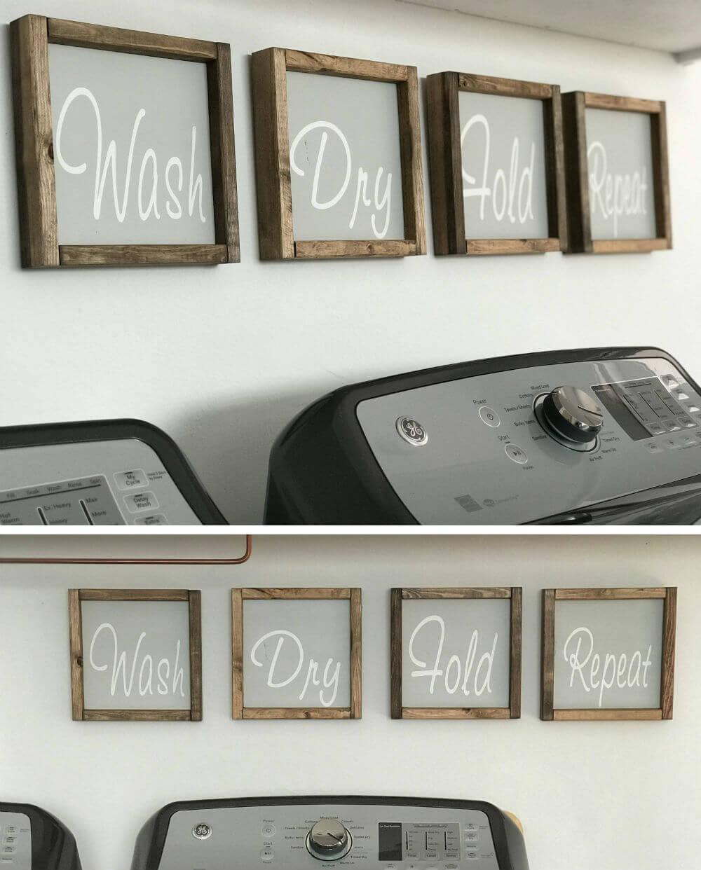 Cute Stenciled Signs for the Laundry Room